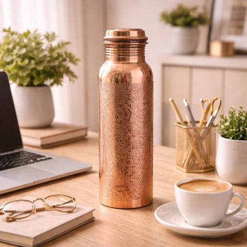 Thalia Santorini 950 ml Χαραγμένο Χάλκινο Μπουκάλι Νερού